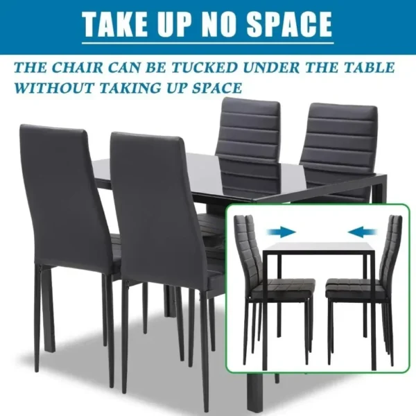 Glass Dining Table Set for Small Spaces Kitchen Table and Chairs for 4 Table with Chairs Home Furniture Rectangular Modern - Image 4