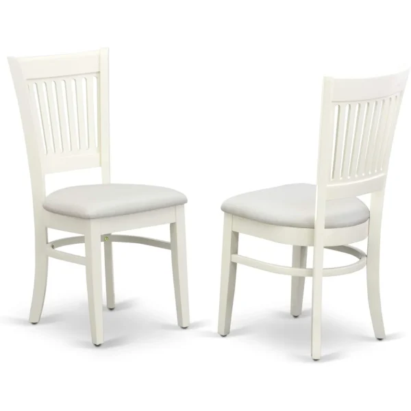7 Piece Dining Room Table Set Consist of an Oval Kitchen Table Butterfly Leaf 6 Linen Fabric Upholstered Dining Chairs - Image 4
